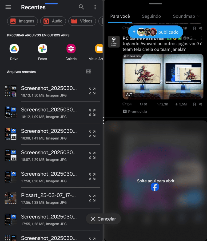 51 dicas e truques para você aproveitar o máximo do galaxy z fold6 ou fold5 Terceiro passo para dividir a tela do galaxy z fold6