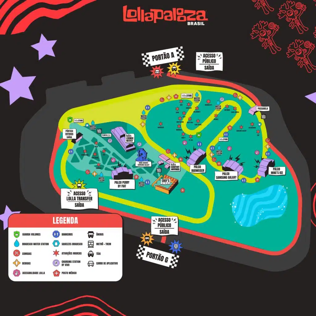 14 dicas essenciais para aproveitar o lollapalooza 2025 Mapa do lollapaloooza brasil 2025