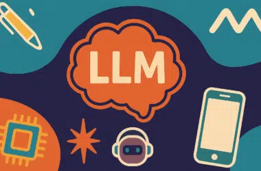 Imagem de uma llm em um fundo com outros elementos