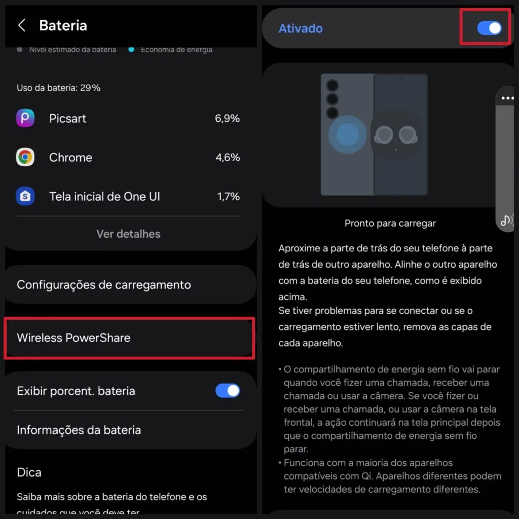 51 dicas e truques para você aproveitar o máximo do galaxy z fold6 ou fold5 Wireless powershare no galaxy z fold6