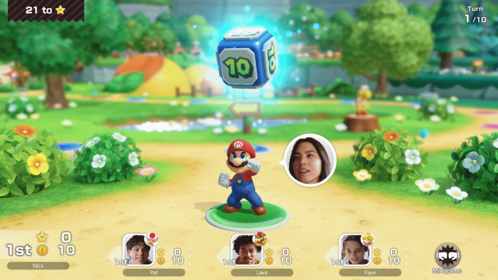 Jogadores com gamechat no mario party