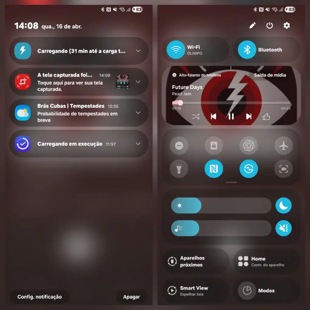Review: galaxy a56 traz ia para os intermediários da samsung Nova barra de notificações e barra de status da one ui 7