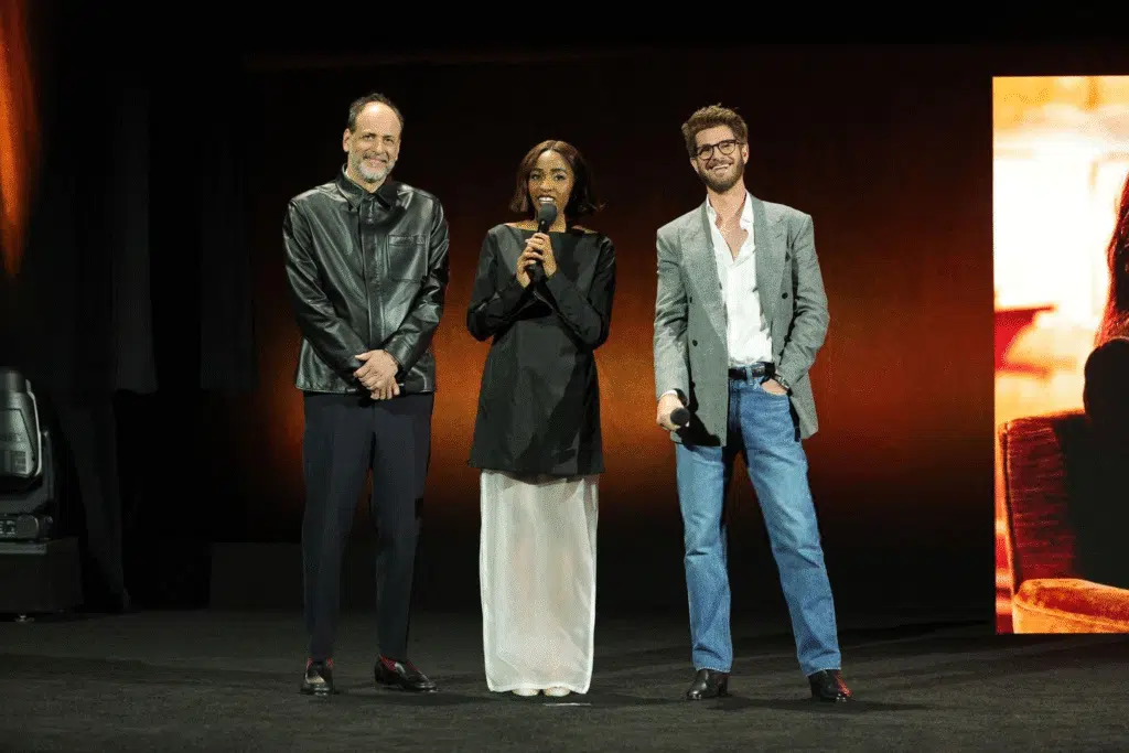 Cinemacon 2025: saiba quais filmes e trailers foram mostrados no evento Luca guadagnino, andrew garfield e ayo edebiri