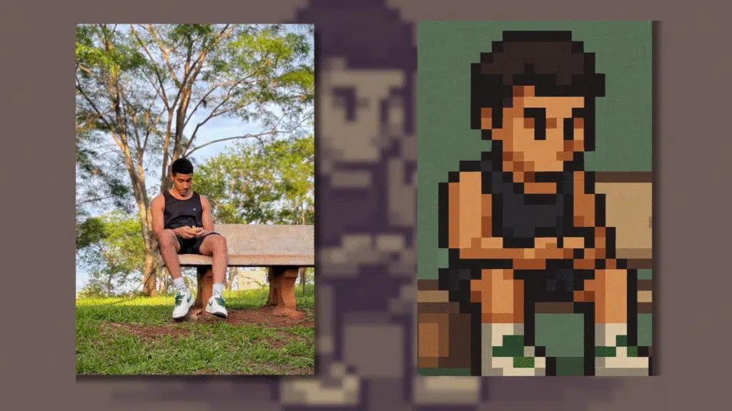 Como editar imagens com o chatgpt (com dicas de prompts) Foto em um sprite de personagem de videogame 16-bit, como os de final fantasy vi. Use uma paleta de cores limitada, contornos bem definidos e simplifique os detalhes da roupa, mantendo a pose original.