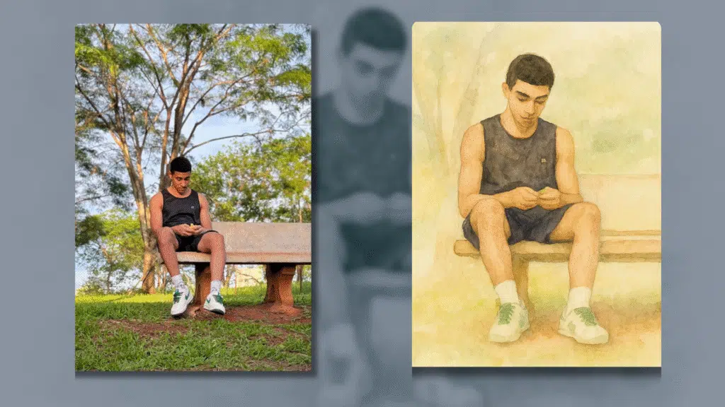 Como editar imagens com o chatgpt (com dicas de prompts) Pintura aquarela bem suave e etérea. Quero que as cores 'sangrem' umas nas outras e que o fundo seja apenas uma mancha de cor clara, como se o papel ainda estivesse molhado.