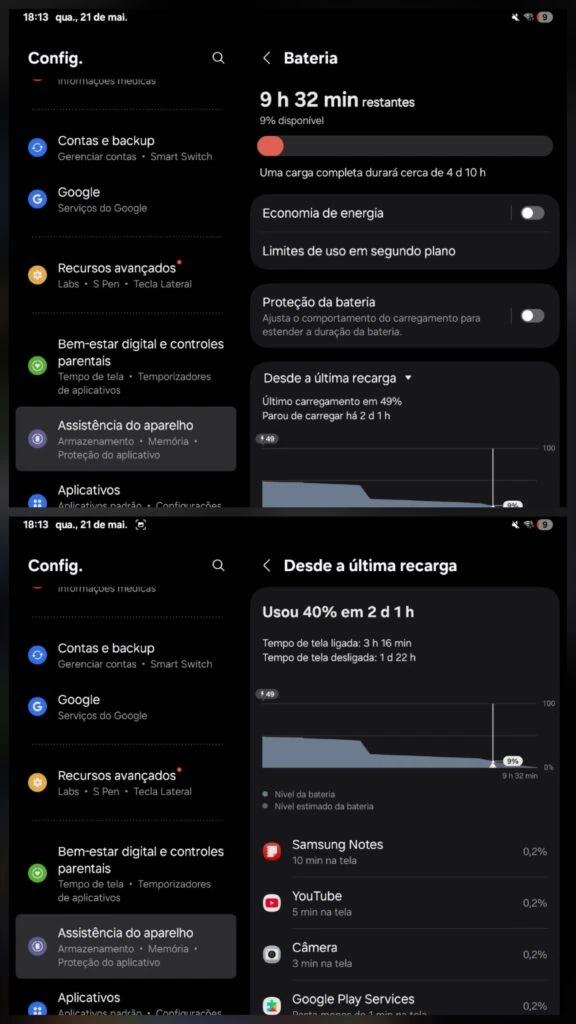 Review: galaxy tab s10 fe democratiza ia em telas grandes Dados de uso de bateria do galaxy tab s10 fe