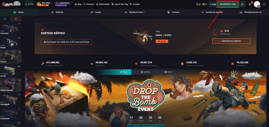 Узнайте, почему игроки CS2 выбирают Hellcase в 2025 году домашняя страница hellcase / изображение: showmetech