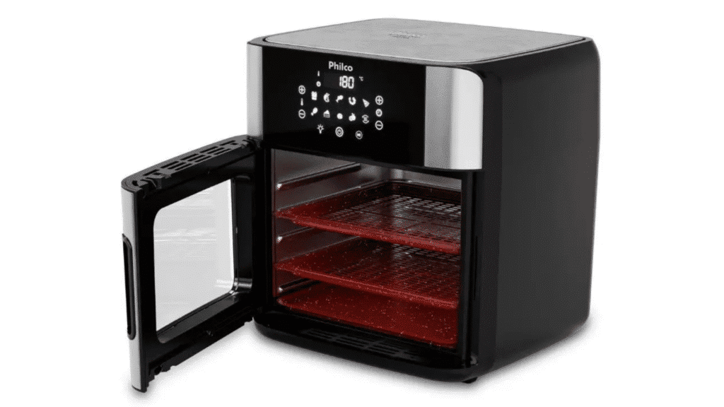 Penggorengan udara philco paf16a 16l: apakah layak berinvestasi pada penggorengan 4 in 1? Bagian dalam penggorengan listrik Philco dengan kisi-kisi dan keranjang anti lengket