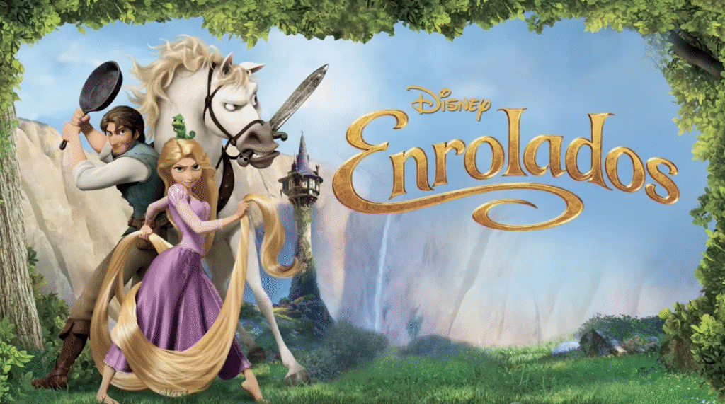 Conheça todos os live-actions da disney (1950-2025) Imagme promocional de enrolados / fonte: disney+