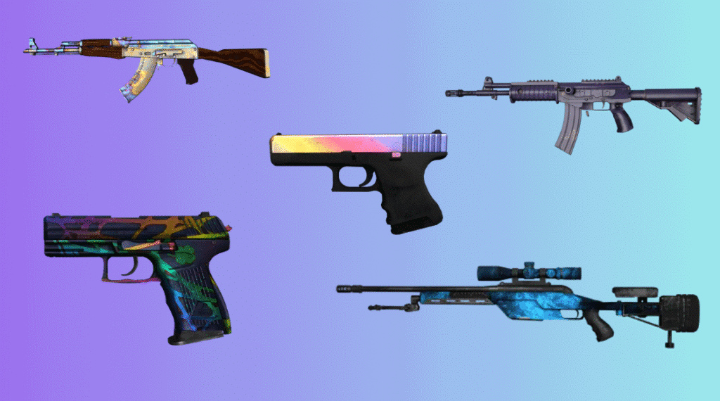 Узнайте, почему игроки CS2 выбирают Hellcase в 2025 году Пример некоторых самых редких скинов в cs2 / изображение: showmetech