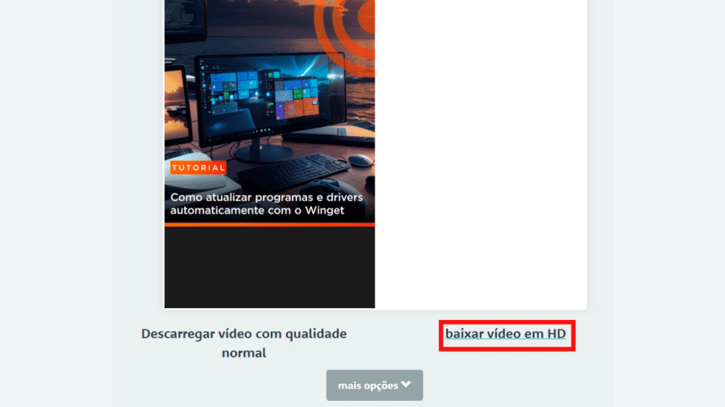 Página inicial do fbdown net