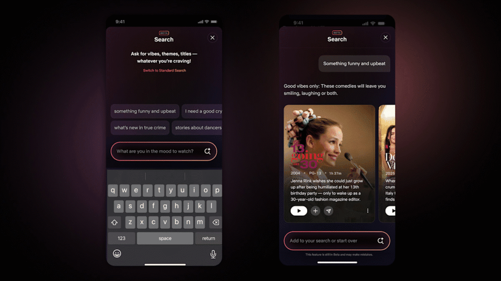 Netflix mostra nova interface, ia generativa e feed no estilo tiktok Nova interface de pesquisa da netflix