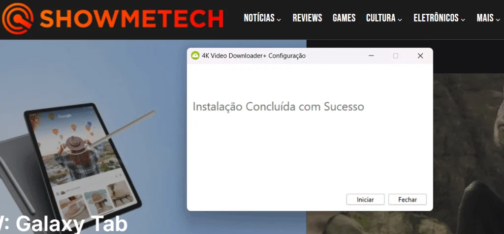 Como baixar vídeos do facebook (e stories também) Tela final para instalar 4k video downloader+
