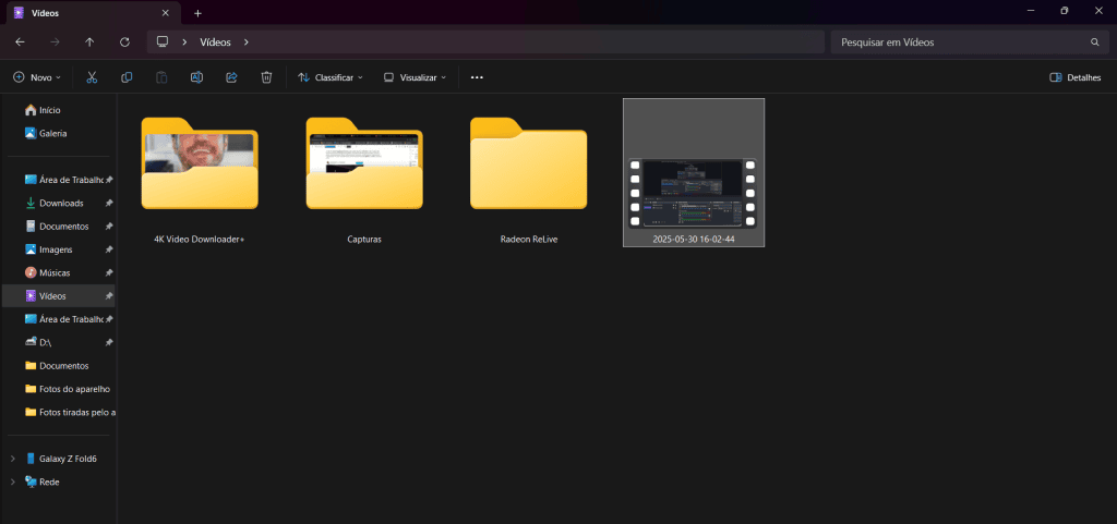 Gravação feita pelo obs studio