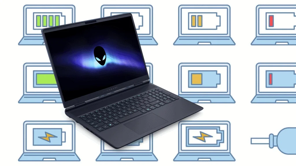 Alienware 16 Aurora og 16x Aurora bærbare PC-er ankommer Brasil Alienware 16 Aurora-batteri