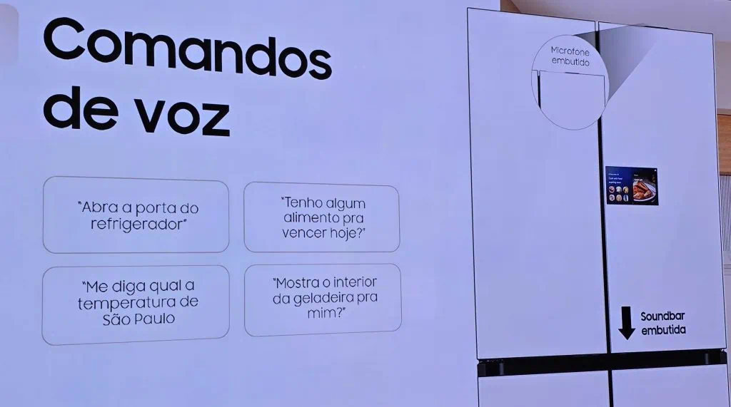 Samsung launches refrigerator that recognizes food with camera in Brazil Voice commands included in the bespoke ai refrigerator with ai home screen
