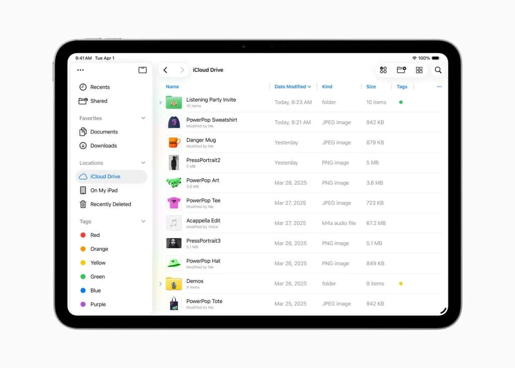 Veja tudo que a apple anunciou no wwdc25 Aplicativo arquivos do ipados 26