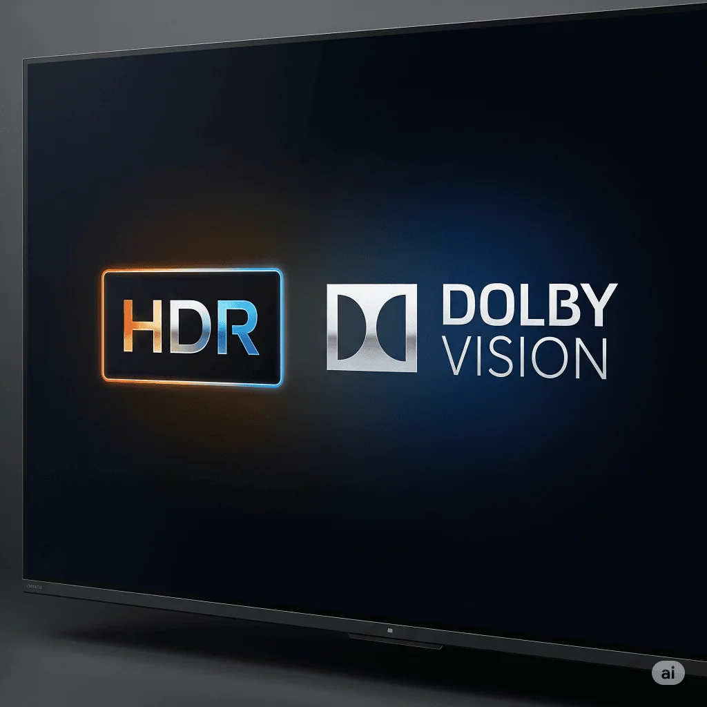 Veja as smart tvs para games que a lg recomenda em 2025 Logos do hdr & dolby vision