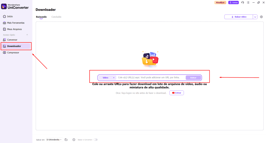 Hur man laddar ner TikTok-musik till mp3 gratis med Wondershare UniConverter Öppna programmet och klistra in länken till videon/bilden: showmetech