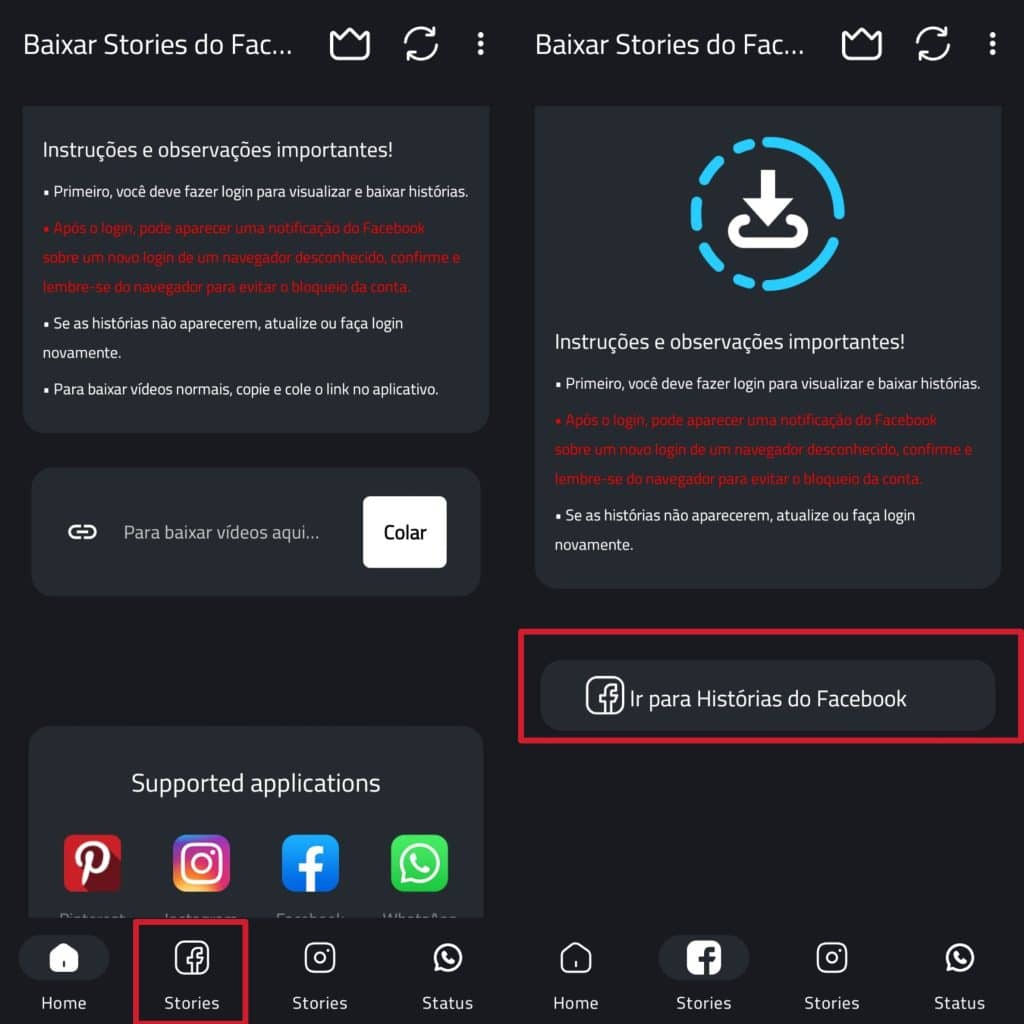 Como baixar vídeos do facebook (e stories também) Aplicativo para baixar stories do facebook