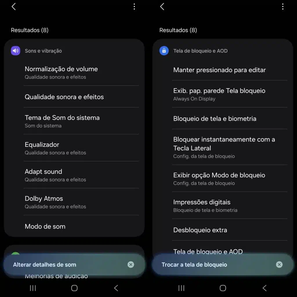 Review: galaxy s25 edge vai fazer você desejar um smartphone ultrafino Tela de configurações do galaxy s25 edge