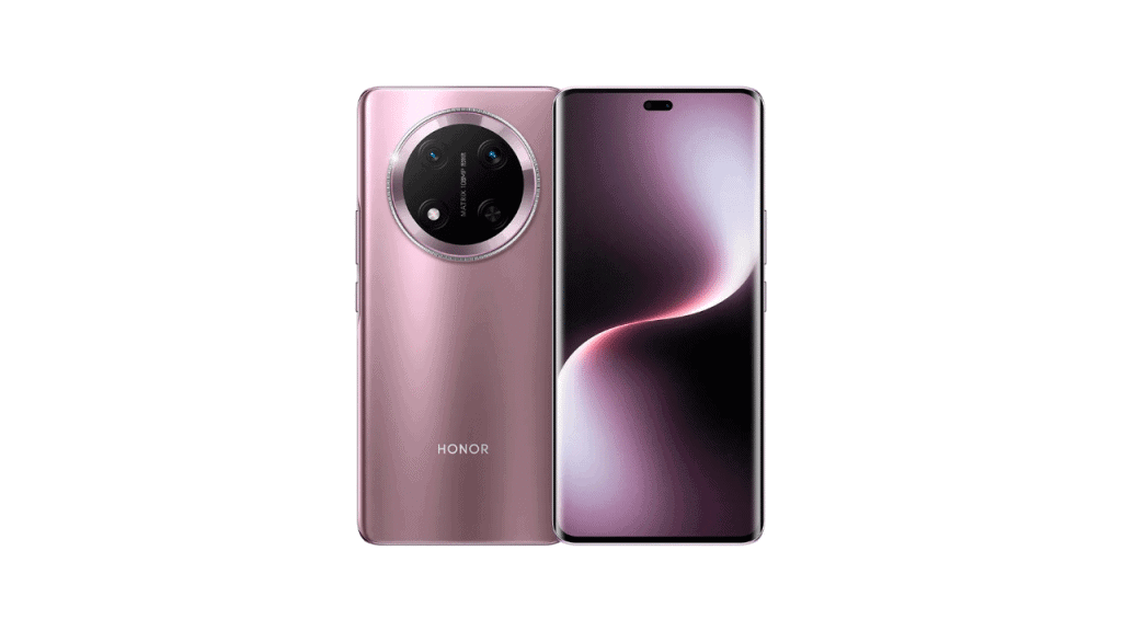 Smartphone honor com câmera avançada e design moderno, foco em tecnologia e inovação.