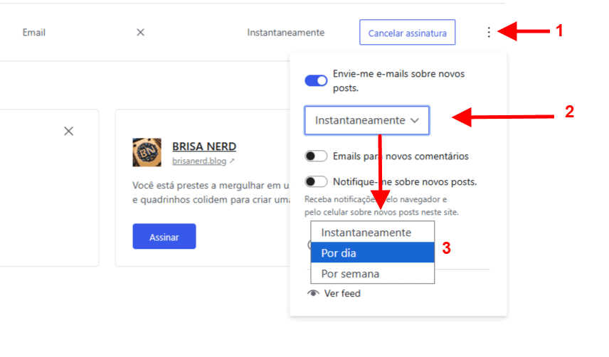 Configuração de envio de newsletters do showmetech.