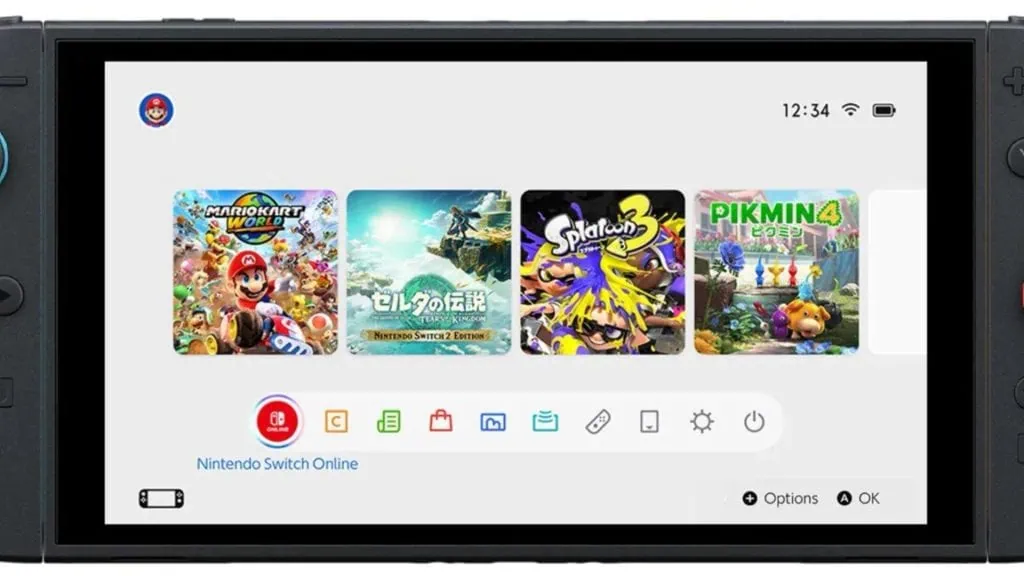 Review: novo nintendo switch 2 vale a pena? Menu do nintendo switch 2