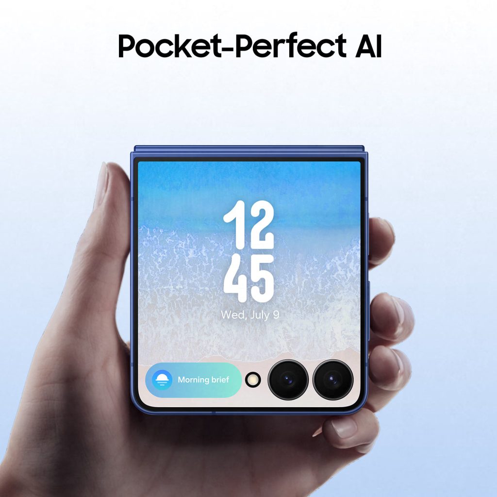 갤럭시 언팩: 삼성, 갤럭시 Z 폴드7, Z 플립7, Z 플립7 FE 출시 갤럭시 Z 플립7 화면의 갤럭시 AI