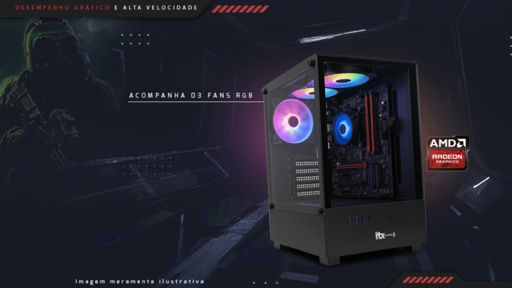 Prime day 2025: veja os melhores produtos gamer com até 64% de desconto Imagem do pc gamer itx arena / fonte: amazon