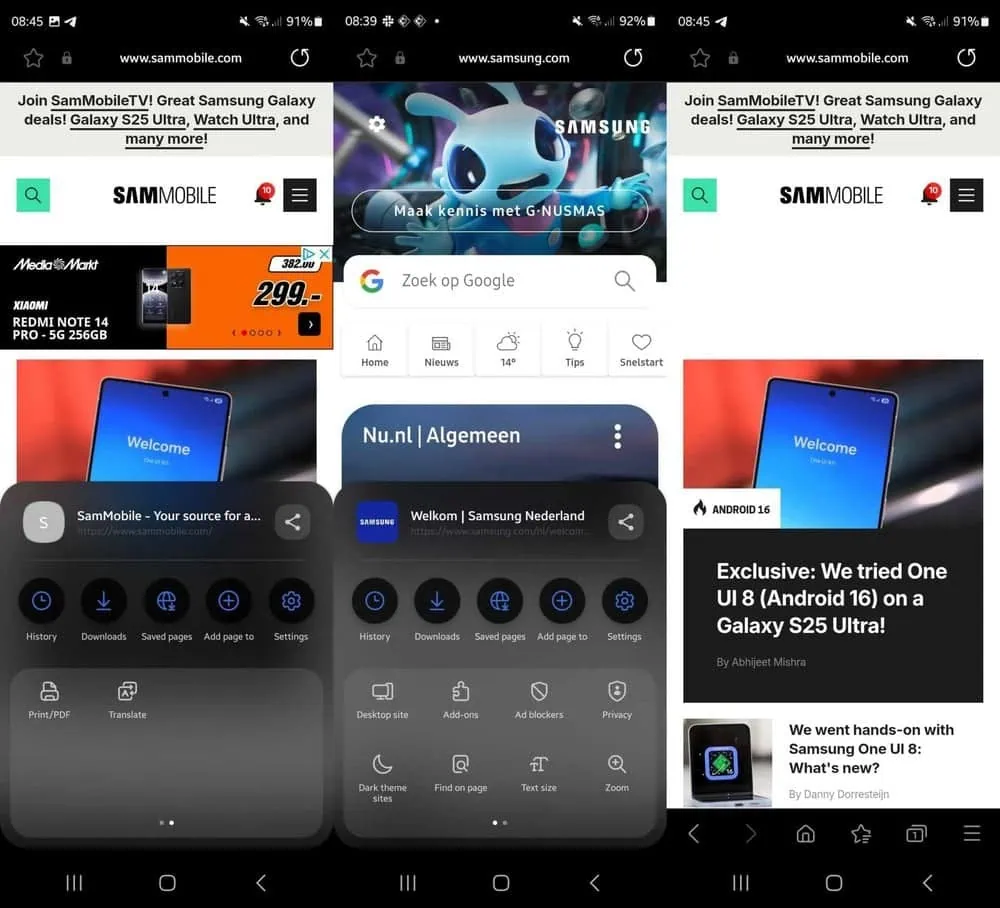 Galaxy unpacked: samsung lança galaxy z fold7, z flip7 e z flip7 fe Novo samsung internet da one ui 8