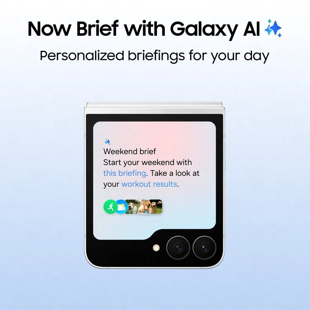 Galaxy unpacked: samsung lança galaxy z fold7, z flip7 e z flip7 fe Galaxy ai na tela do galaxy z flip7 fe