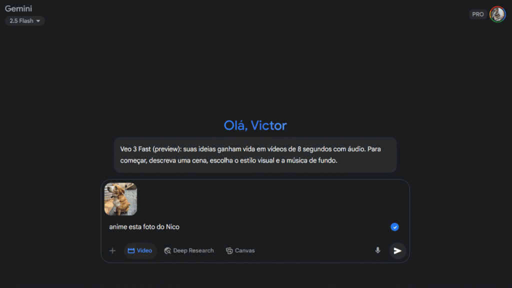 Como transformar foto em vídeo no veo 3 Tela final para animar foto com ia no veo 3