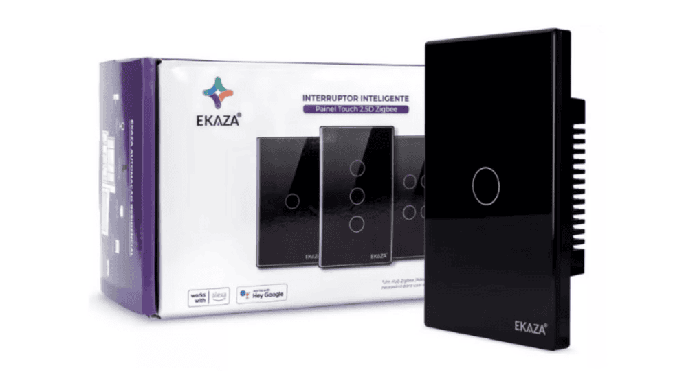 Controle inteligente ekaza painel touch 2. 5d zigbee para automação residencial.