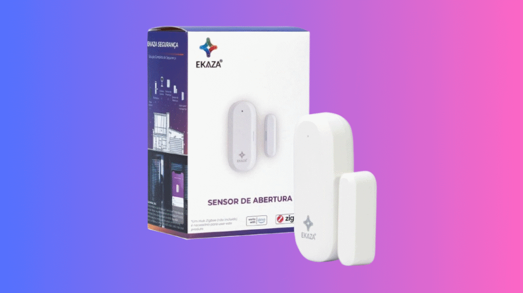 Sensor de abertura ekaza para automação residencial de segurança iot, compatível com zig, alexa e google.