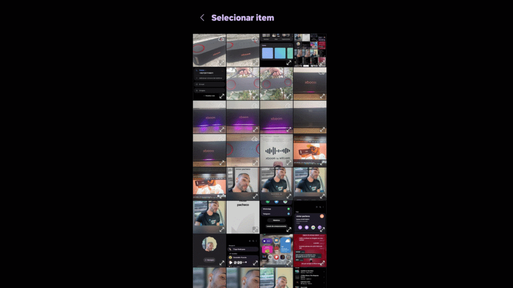 Como criar card de contato no android Seleção de foto para criar card de contato em um smartphone galaxy