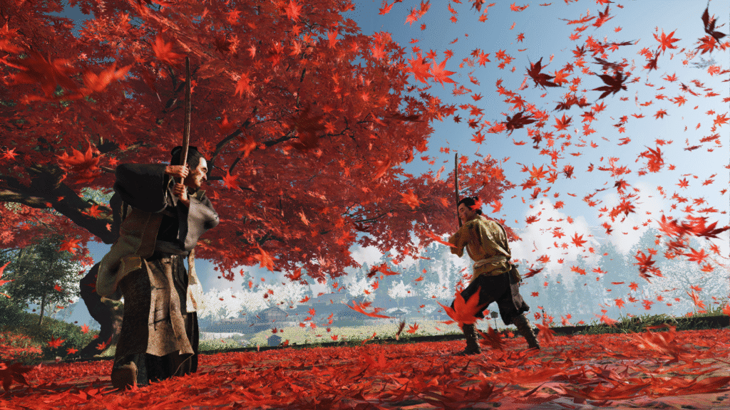 Les meilleures consoles et jeux en promotion pour la fête des pères Scène de la version director's cut de Ghost of Tsushima (PS5)