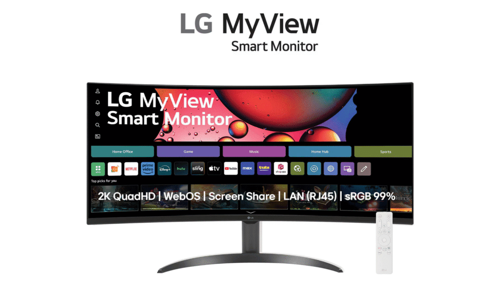 LG bringt neue Profi- und Gaming-Monitore mit bis zu 6K-Auflösung auf den Markt Monitor LG MyView Smart 34SR60QC-B