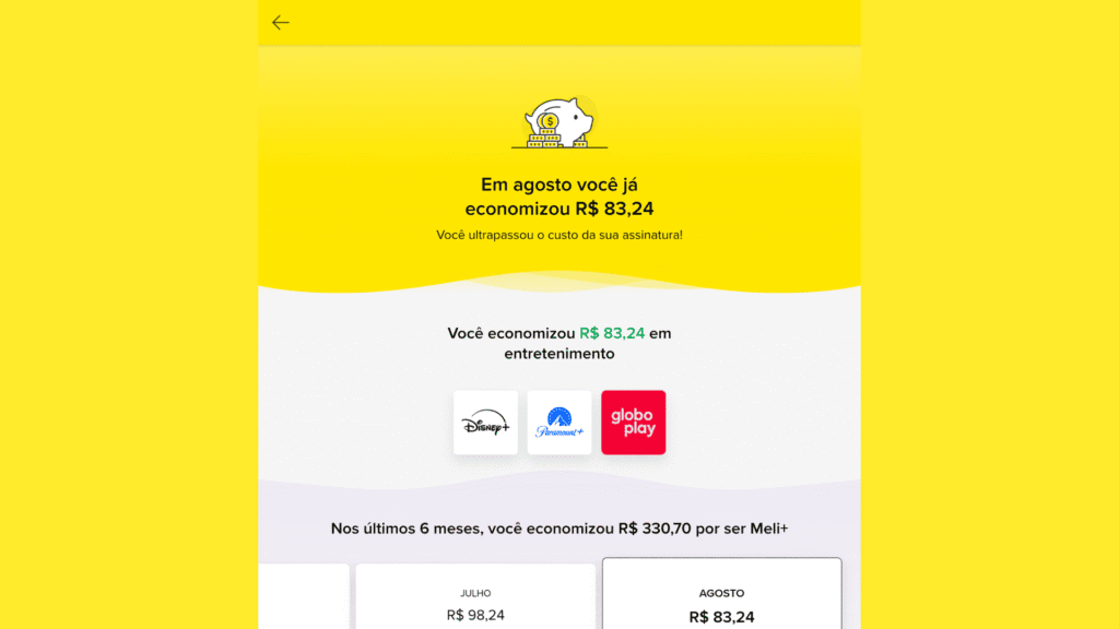 R$ 83,24 de economia em entretenimento com shows, streaming e plataformas digitais.