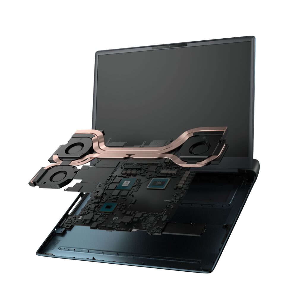 Dell lança notebooks alienware 16 com geforce rtx 5070 e 240hz de taxa de atualização Sistema de resfriamento do alienware 16 area-51
