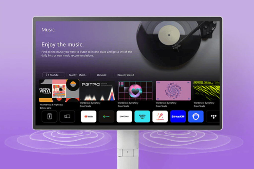 Aproveite músicas com som claro e envolvente pelos alto-falantes estéreo de 5w / imagem: lg