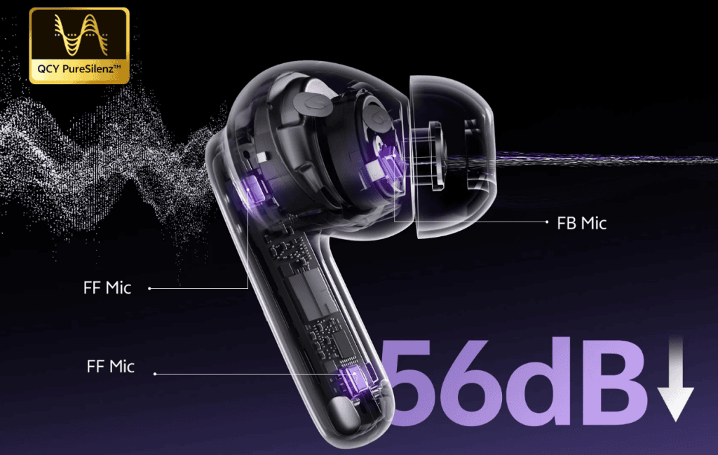 Qcy melobuds n70 é um fone true wireless com áudio premium e anc O cancelamento de ruído é um dos pontos de destaque do qcy melobuds n70 / imagem: qcy