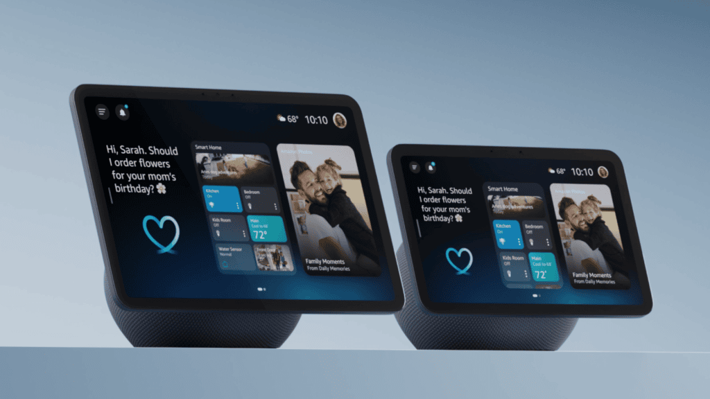Amazon lança 4 novas caixas de som e telas echo com alexa+