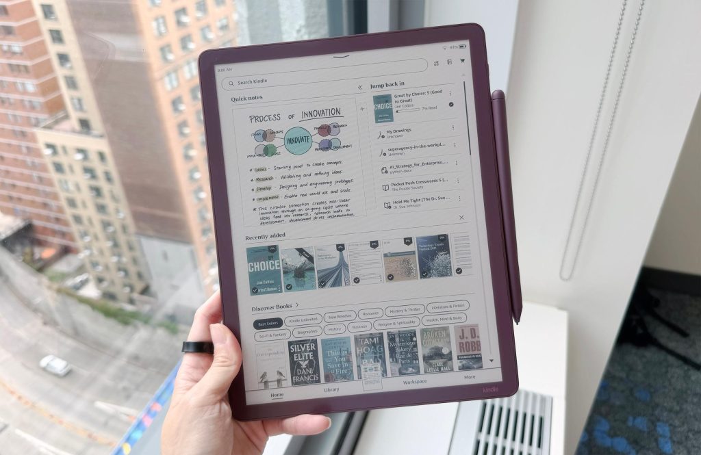 Amazon、カラースクリーンとスタイラスペンを搭載したKindleの新モデル3機種を発売 新しいKindle Scribe Colorsoftのインターフェース