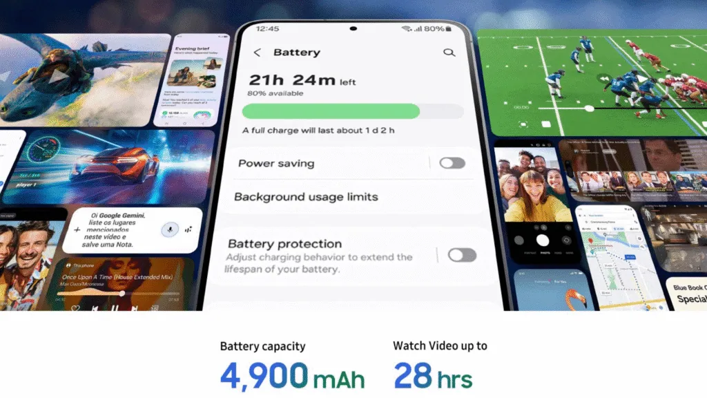 Samsung lança galaxy s25 fe com carregamento aprimorado e android 16 Dados de bateria do galaxy s25 fe