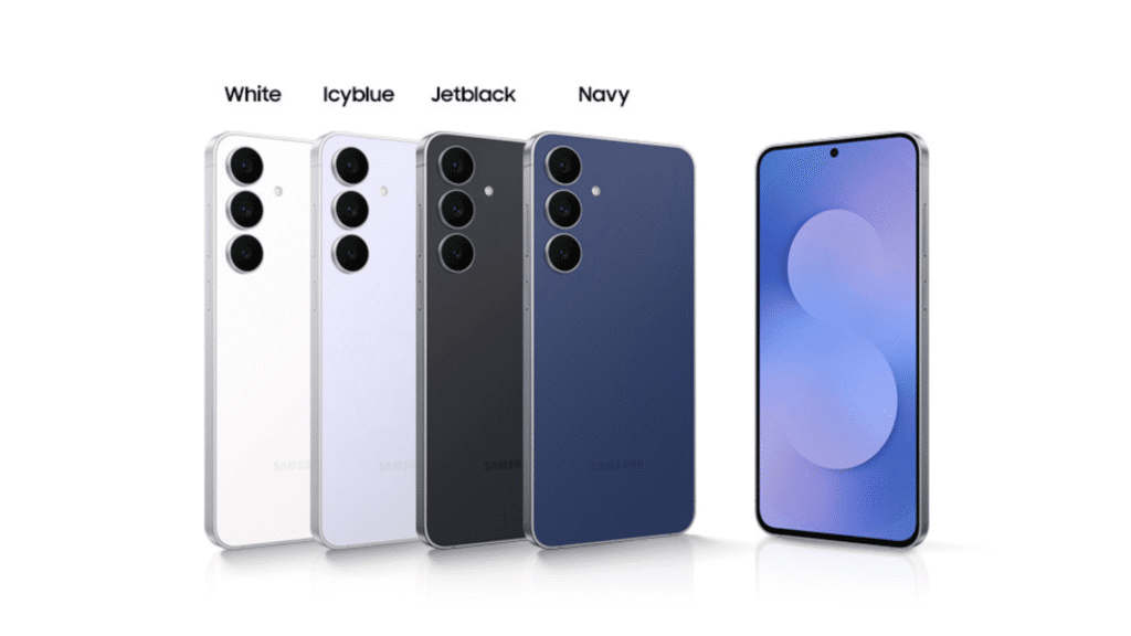 Samsung Galaxy S21 Kamera in 4 Farben: Weiß, Eisblau, Tiefschwarz und Marineblau – eine Neuerscheinung von Samsung.