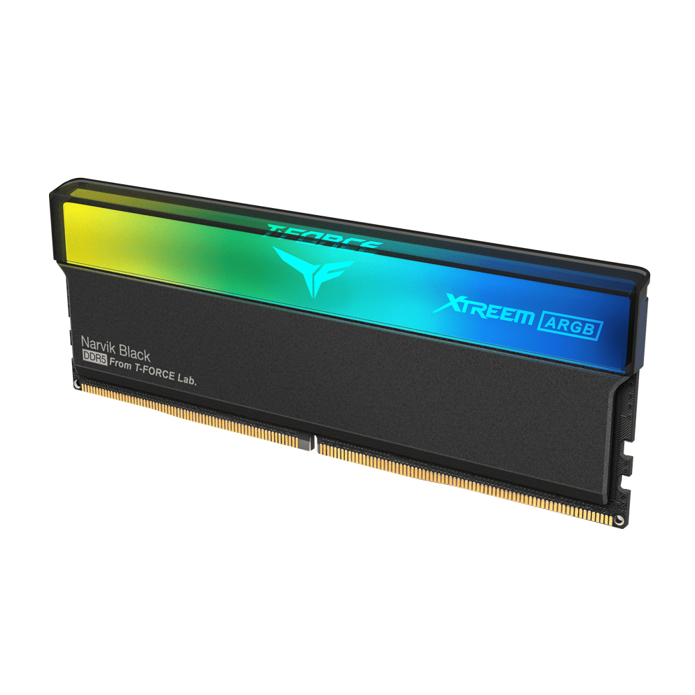 Memória ram t-force xtreem argb ddr5 com iluminação led para gamers.