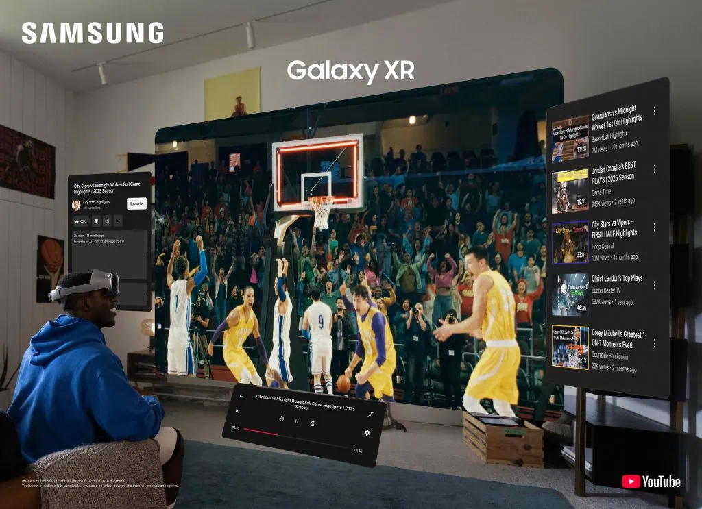 Comparativo: samsung galaxy xr vs. Apple vision pro Homem usando galaxy xr