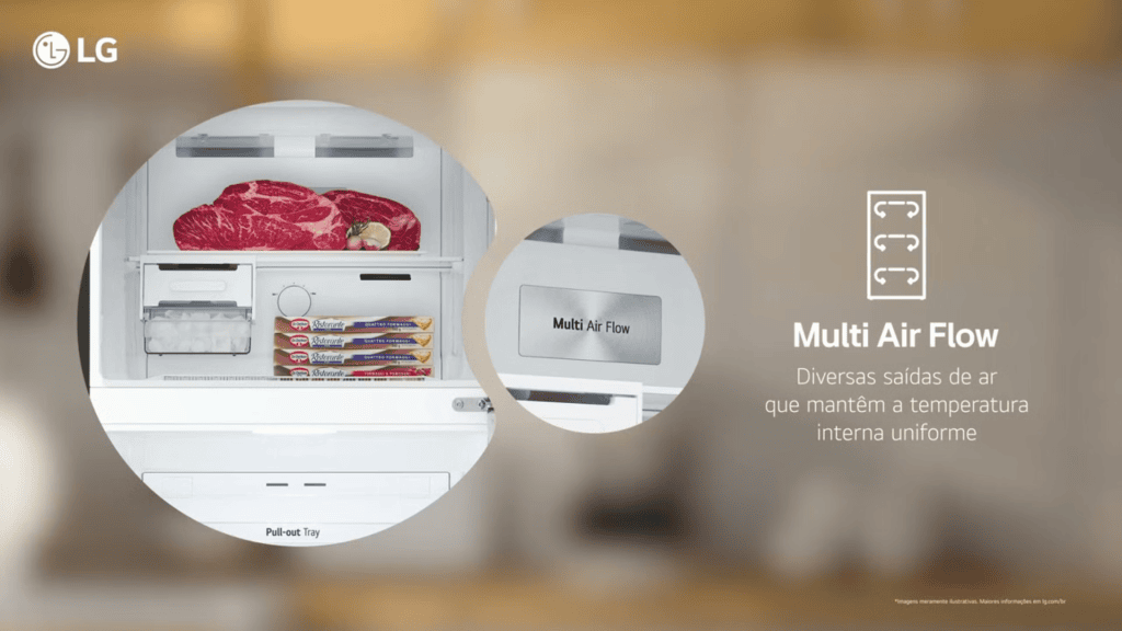 Multi air flow de novas geladeiras lg