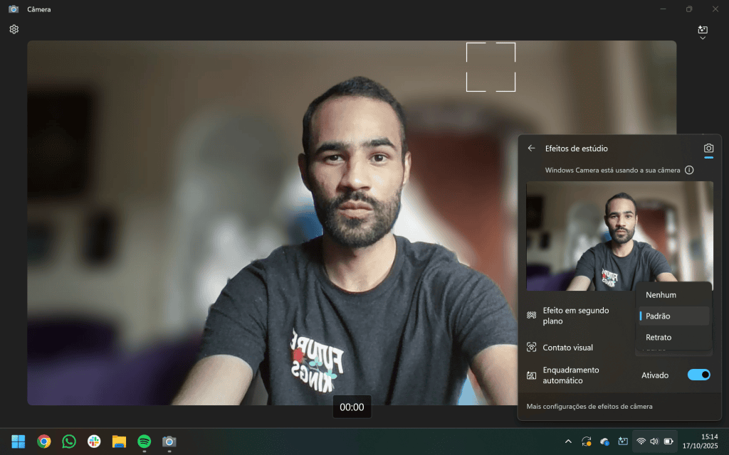 Comparativo: notebook lenovo yoga slim 7x (com snapdragon) vs yoga slim 7i (com intel) Efeitos de videochamadas do lenovo yoga slim 7i